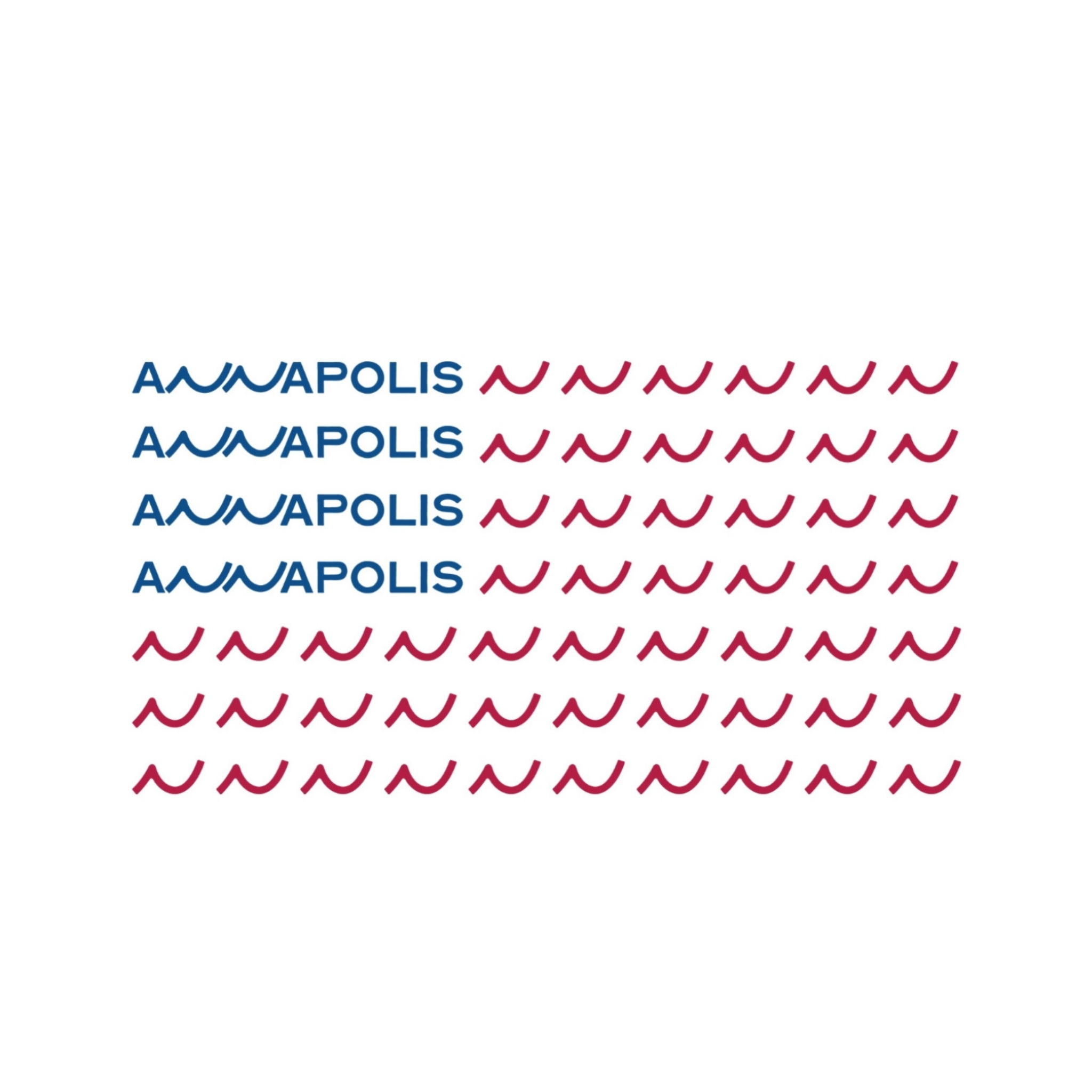 Patriotic Annapolis sticker with red white and blue wave-inspired design