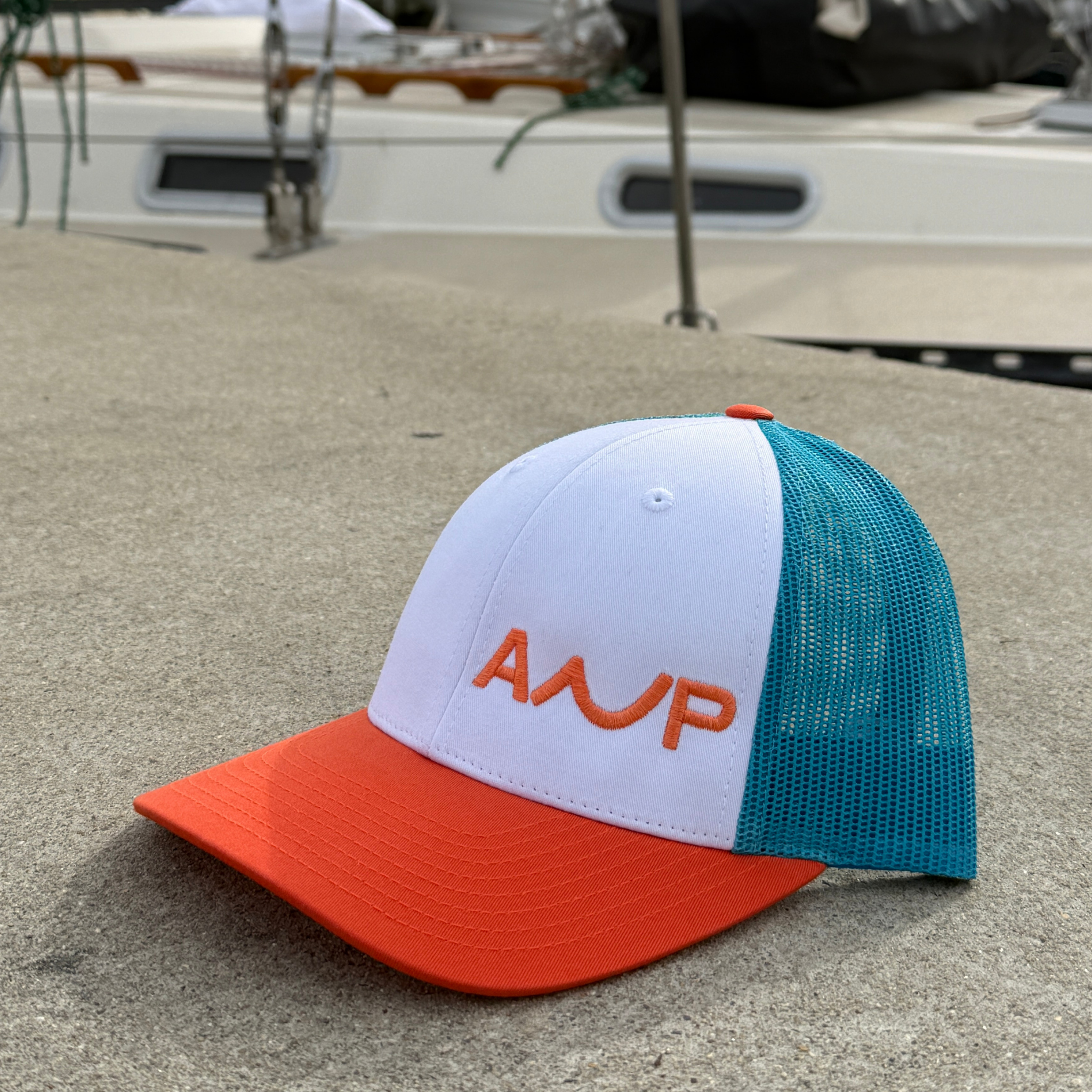 ANP Trucker Hat - Orange and Teal with Orange