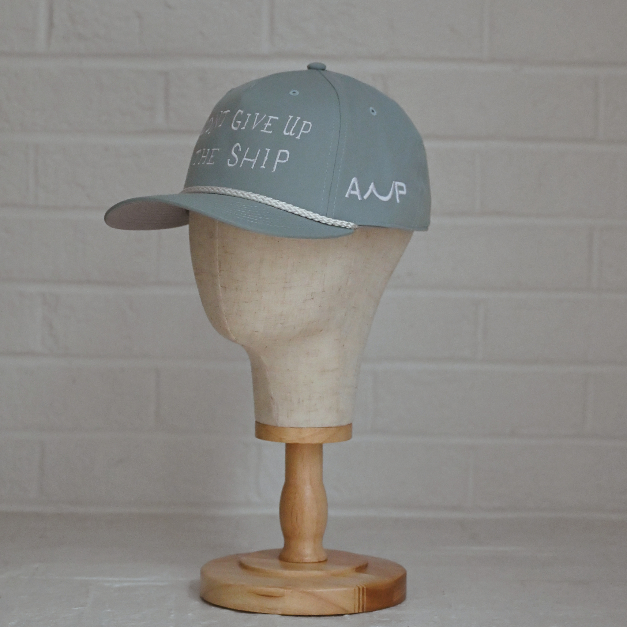 Don’t Give Up the Ship Rope Cap - Light Blue White