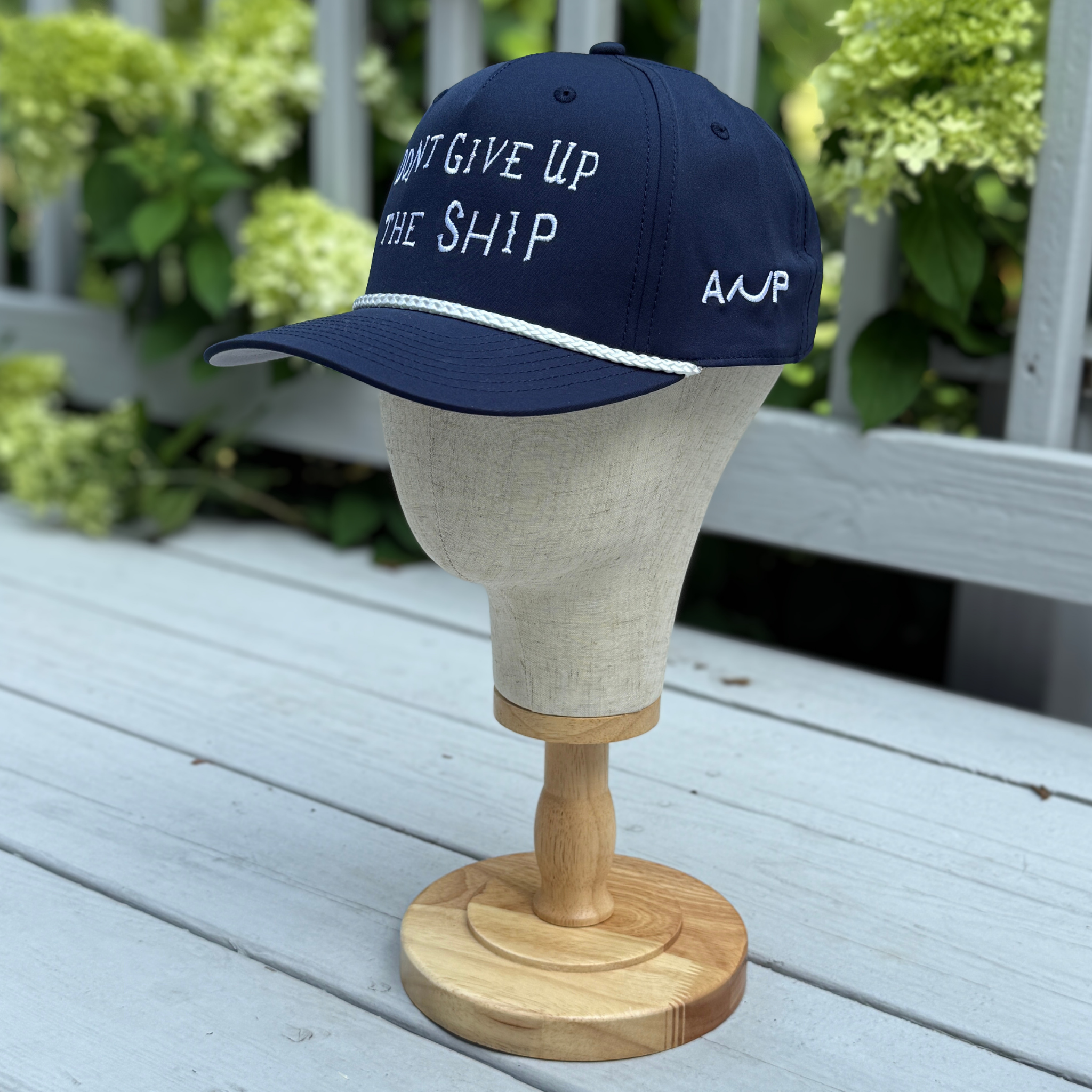 Don’t Give Up the Ship Rope Cap - Navy Blue / White